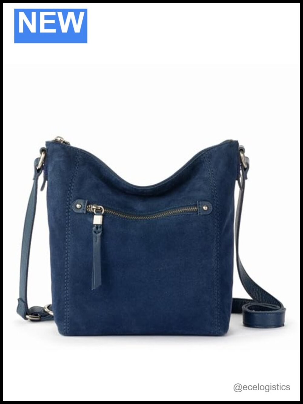 Leather Crossbody Purse with Zipper Closure & Adjustable Strap